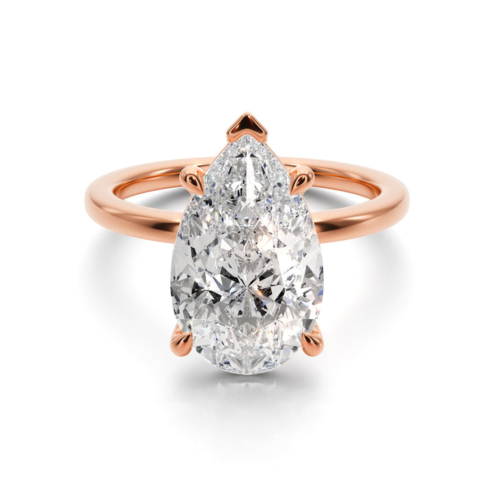 Luminous Tear Solitaire Engagement - R1012 in Ring by 18 KARATS
