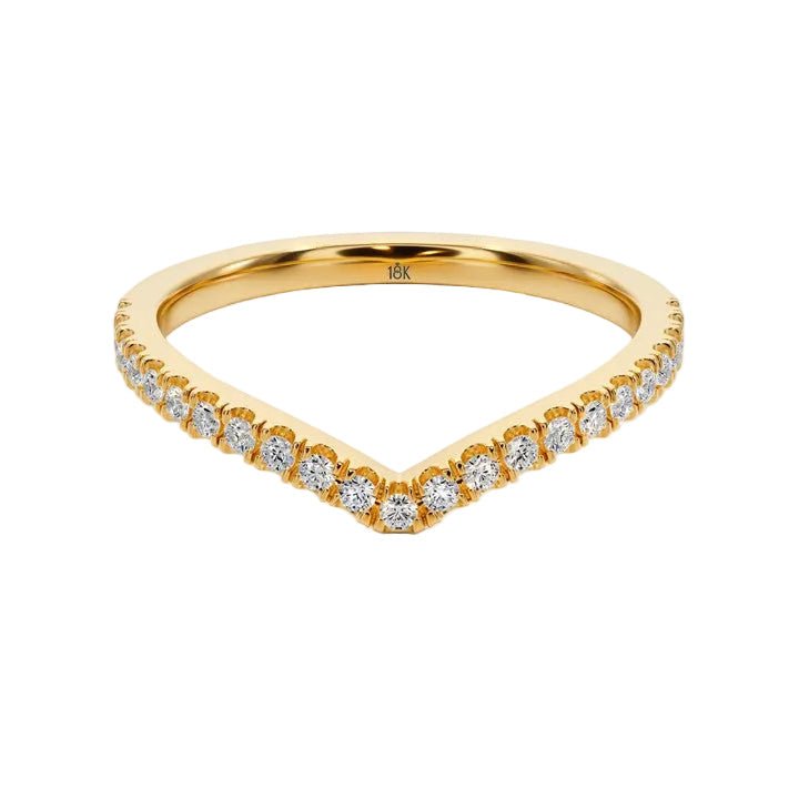 Magic Love Curved Wedding Band - B1006 in Wedding Bands by 18 KARATS