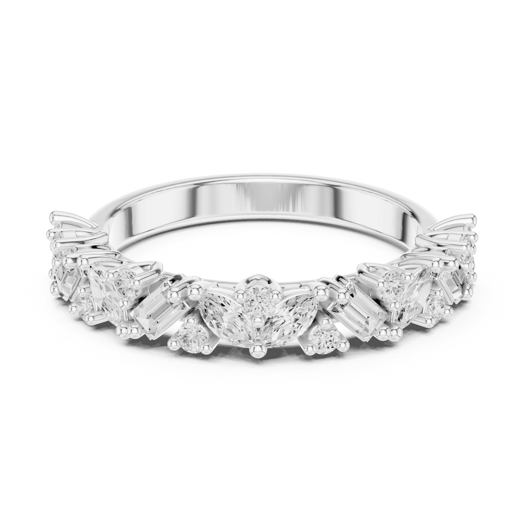 Marquise, Baguette & Round 0.70 ctw Diamond Band - B1153 in Wedding Bands by 18 KARATS INC.