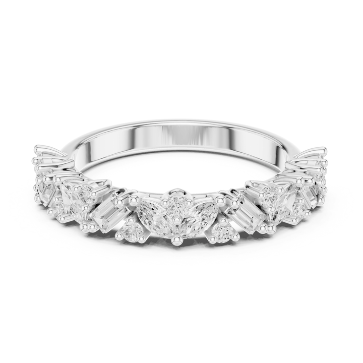 Marquise, Baguette & Round 0.70 ctw Diamond Band - B1153 in Wedding Bands by 18 KARATS INC.