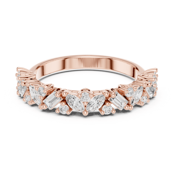 Marquise, Baguette & Round 0.70 ctw Diamond Band - B1153 in Wedding Bands by 18 KARATS INC.