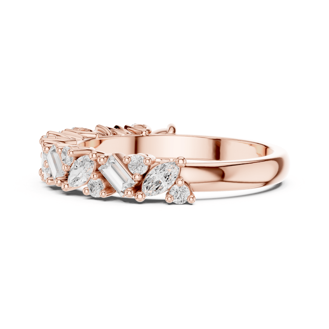 Marquise, Baguette & Round 0.70 ctw Diamond Band - B1153 in Wedding Bands by 18 KARATS INC.
