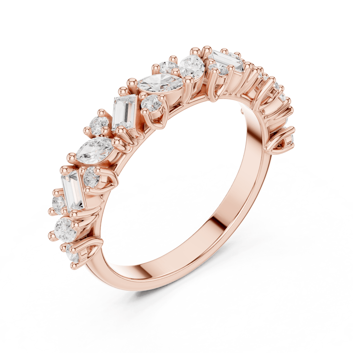 Marquise, Baguette & Round 0.70 ctw Diamond Band - B1153 in Wedding Bands by 18 KARATS INC.