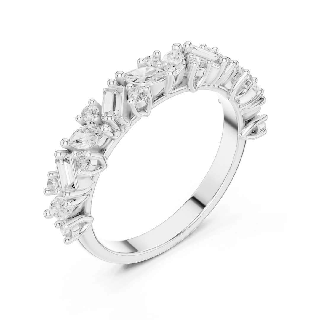 Marquise, Baguette & Round 0.70 ctw Diamond Band - B1153 in Wedding Bands by 18 KARATS INC.