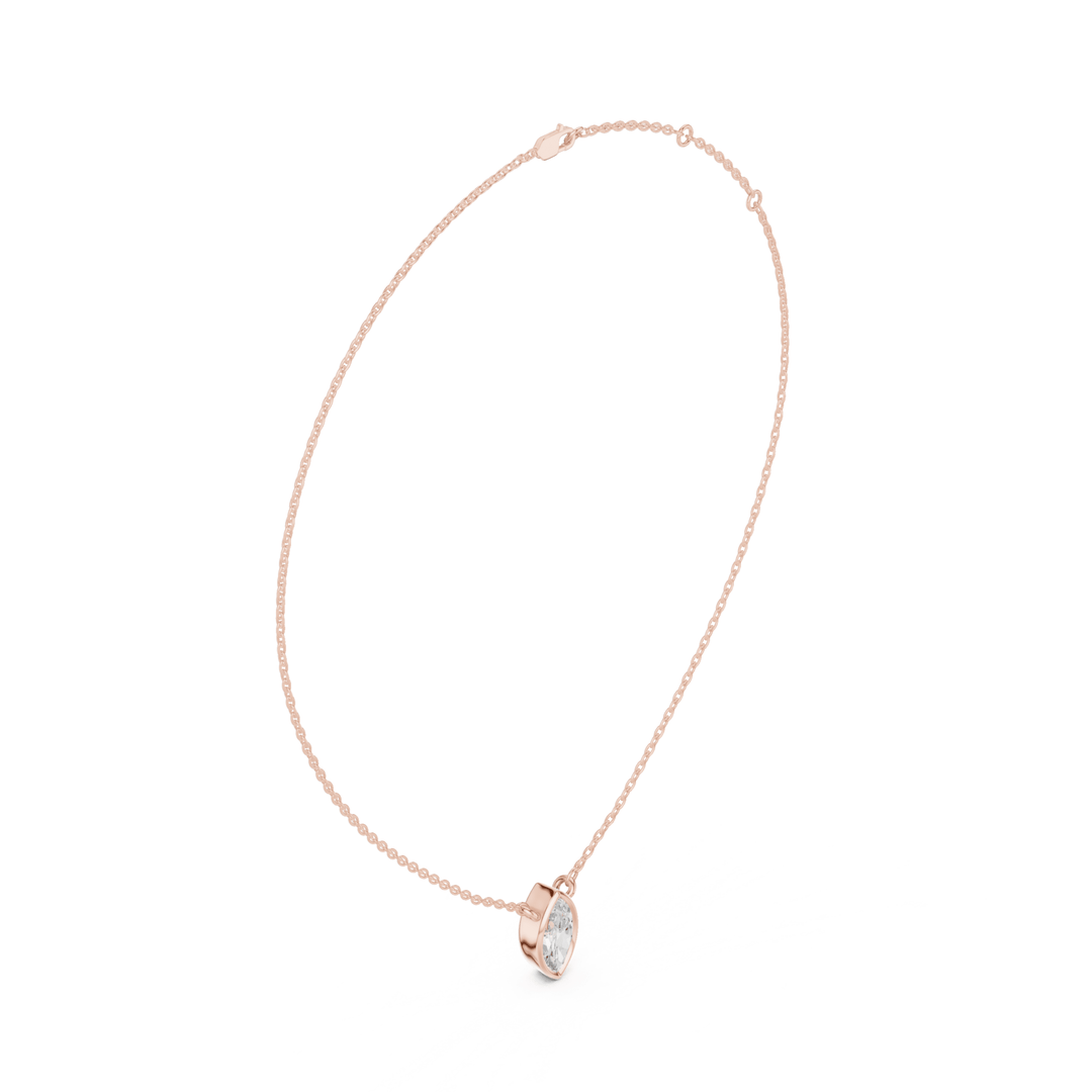 Marquise Cut Diamond Bezel Solitaire - P1135MQ2 in Necklace by 18 KARATS INC.