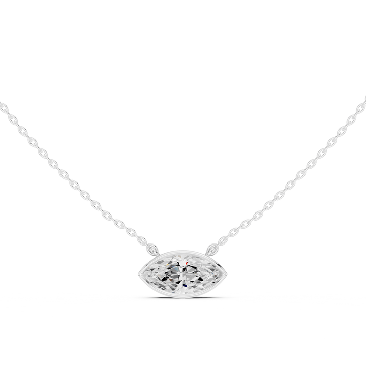 Marquise Cut Diamond Bezel Solitaire Pendant – P1135MQ in Necklace by 18 KARATS INC.