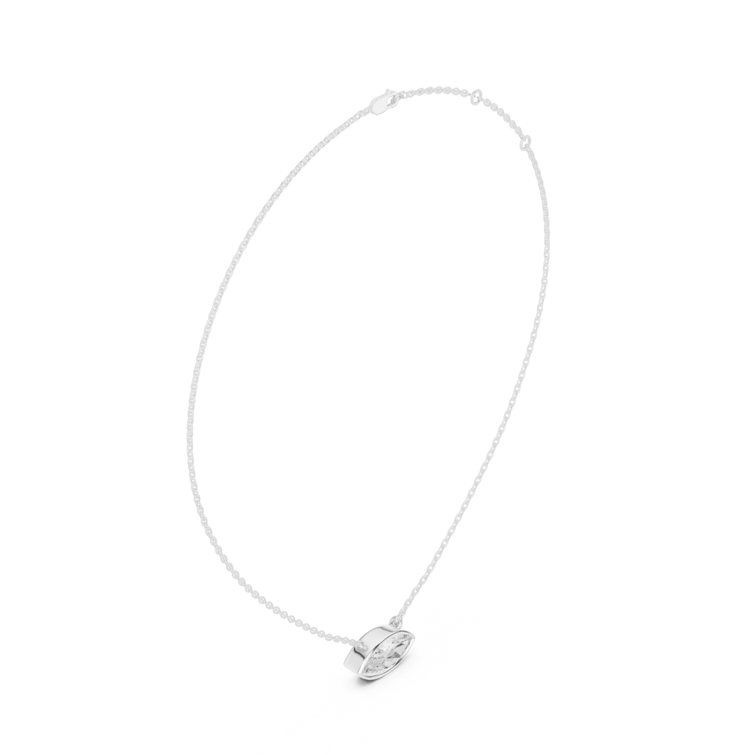 Marquise Cut Diamond Bezel Solitaire Pendant – P1135MQ in Necklace by 18 KARATS INC.