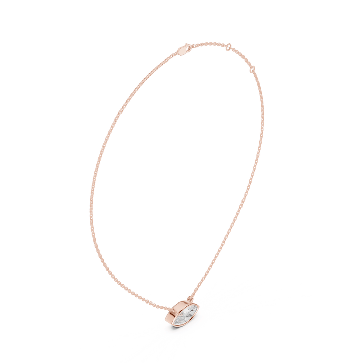 Marquise Cut Diamond Bezel Solitaire Pendant – P1135MQ in Necklace by 18 KARATS INC.