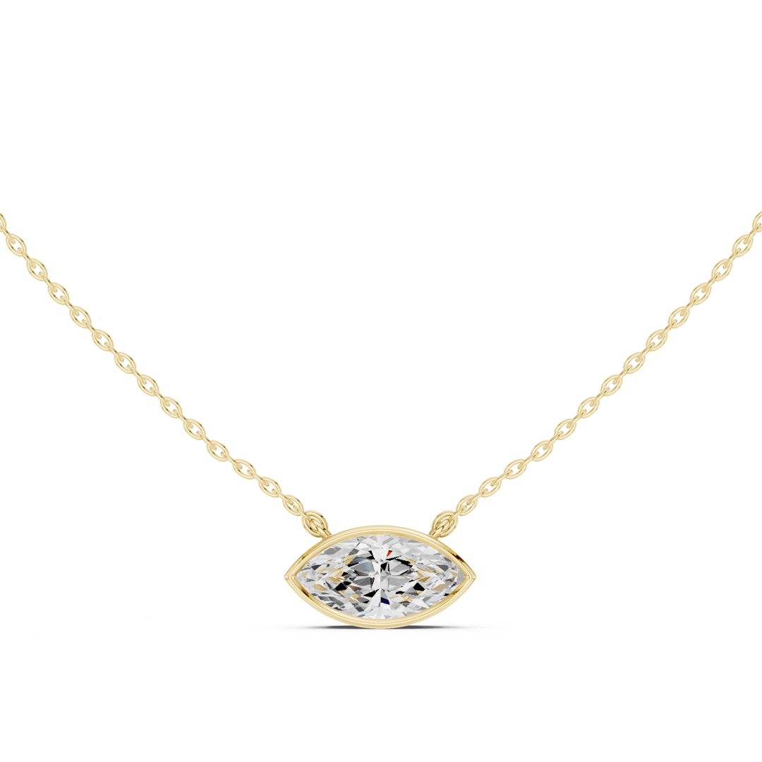 Marquise Cut Diamond Bezel Solitaire Pendant – P1135MQ in Necklace by 18 KARATS INC.
