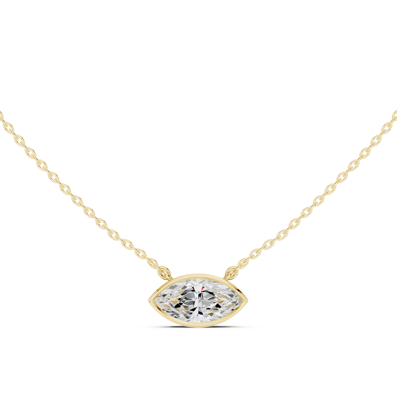 Marquise Cut Diamond Bezel Solitaire Pendant – P1135MQ in Necklace by 18 KARATS INC.