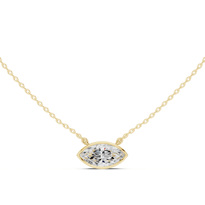 Marquise Cut Diamond Bezel Solitaire Pendant – P1135MQ in Necklace by 18 KARATS INC.