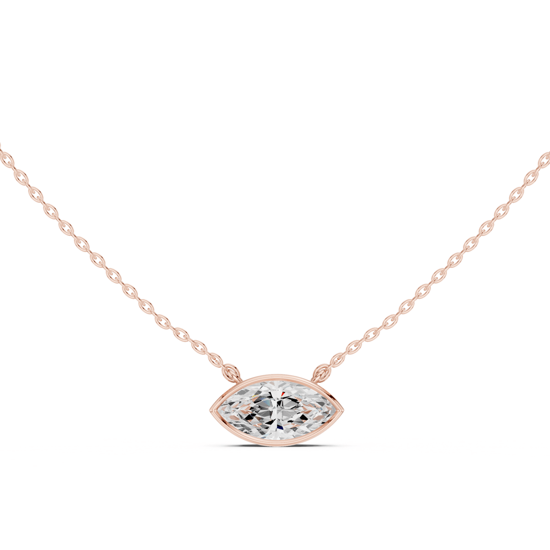 Marquise Cut Diamond Bezel Solitaire Pendant – P1135MQ in Necklace by 18 KARATS INC.