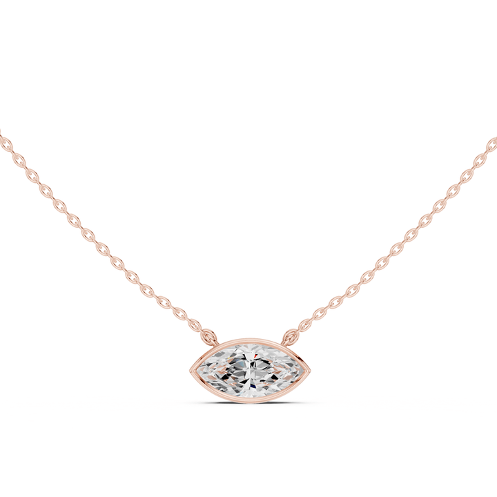 Marquise Cut Diamond Bezel Solitaire Pendant – P1135MQ in Necklace by 18 KARATS INC.