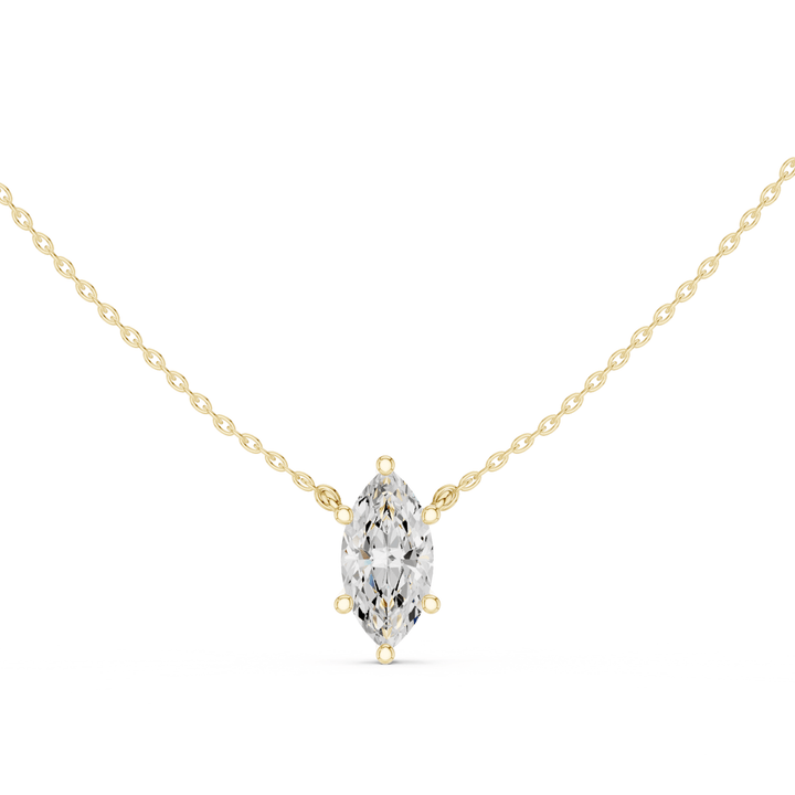 Marquise Cut Diamond Solitaire Pendant - P1134MQ in Necklace by 18 KARATS INC.