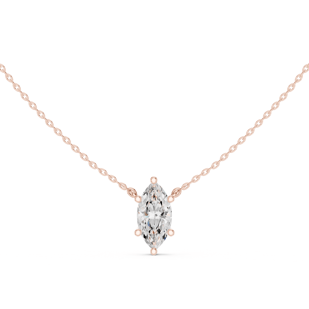 Marquise Cut Diamond Solitaire Pendant - P1134MQ in Necklace by 18 KARATS INC.