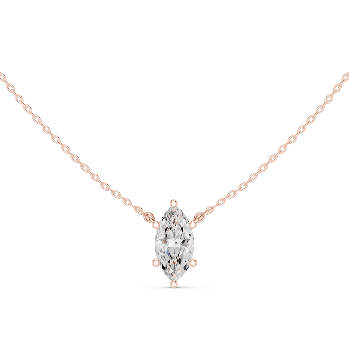 Marquise Cut Diamond Solitaire Pendant - P1134MQ in Necklace by 18 KARATS INC.