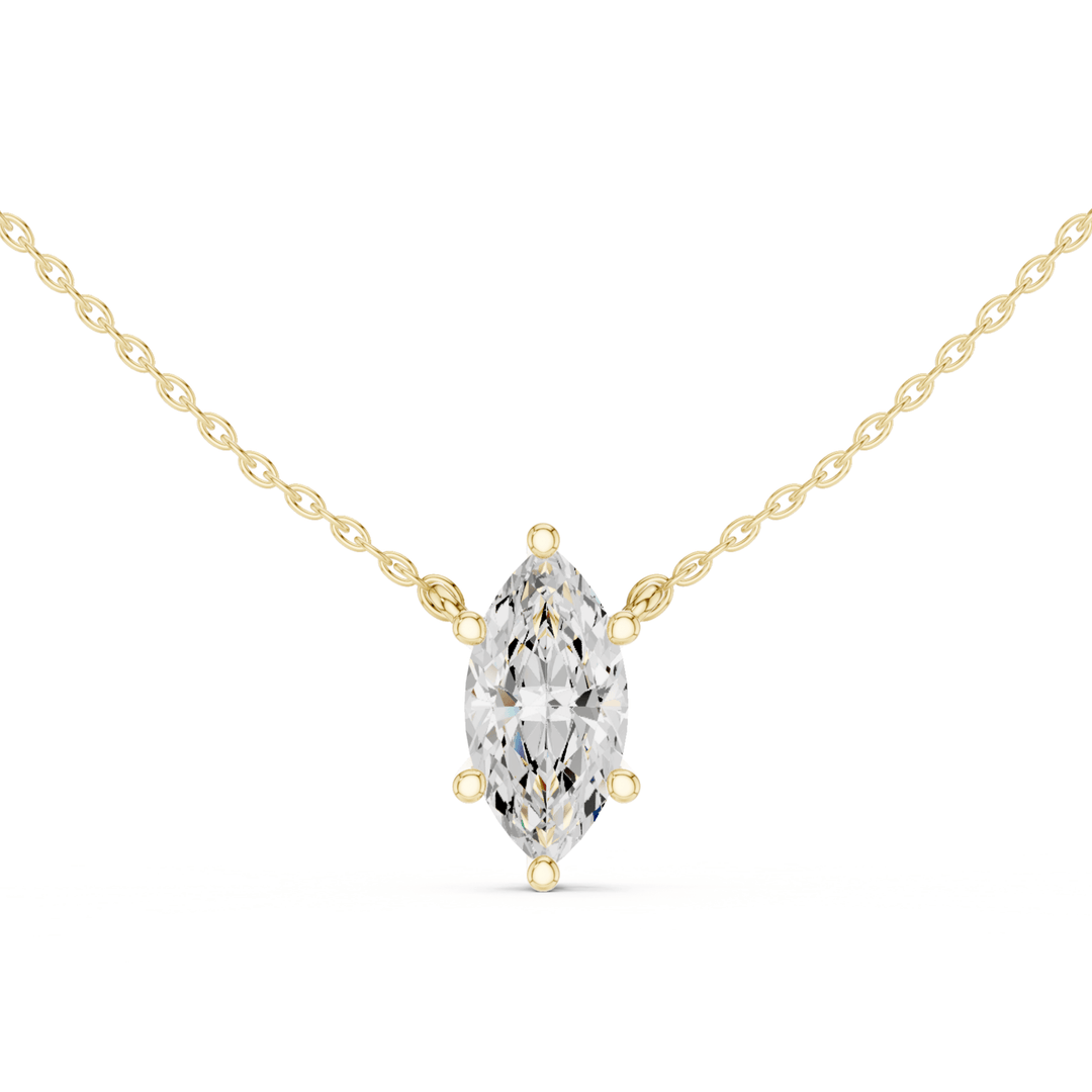 Marquise Cut Diamond Solitaire Pendant - P1134MQ in Necklace by 18 KARATS INC.