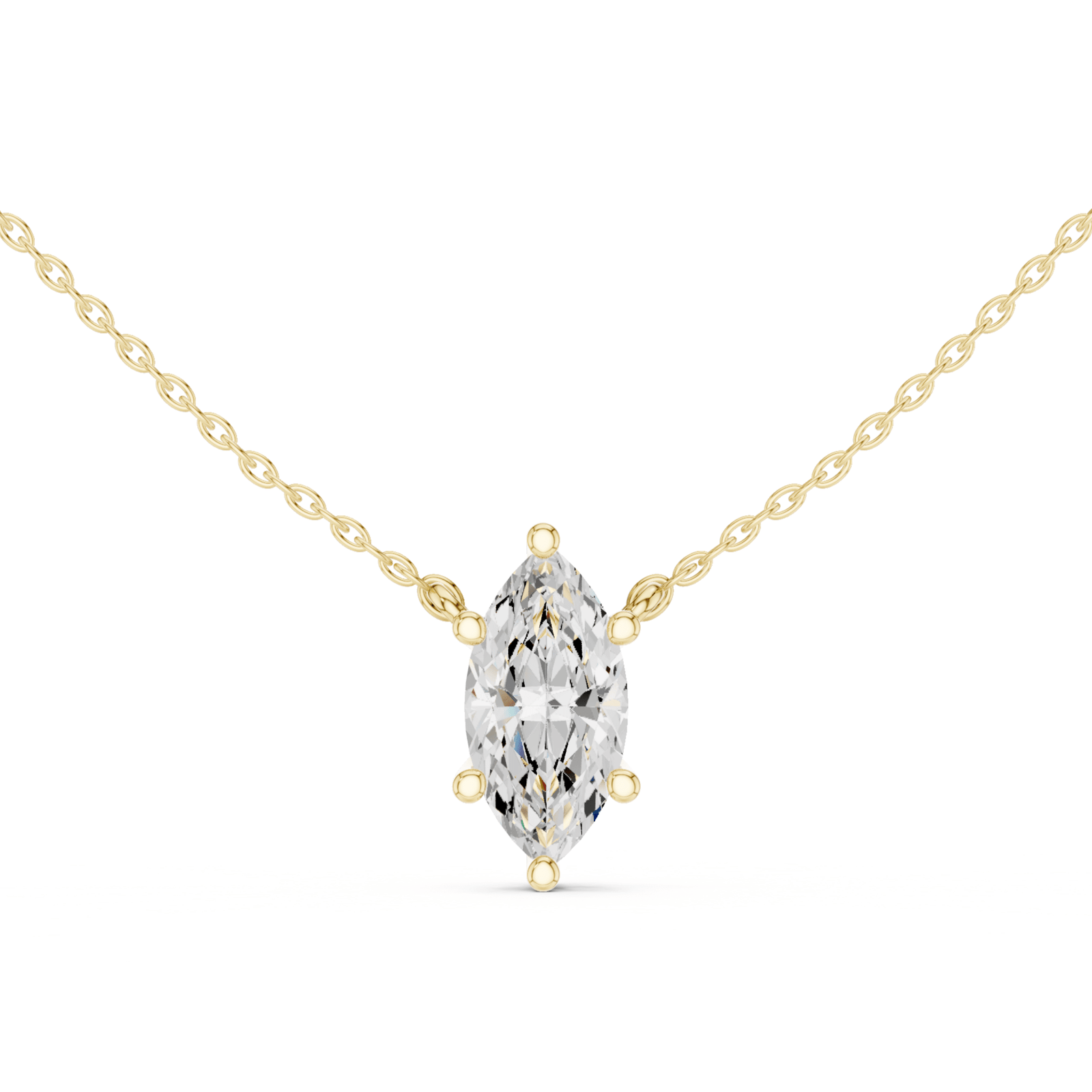Marquise Cut Diamond Solitaire Pendant - P1134MQ in Necklace by 18 KARATS INC.