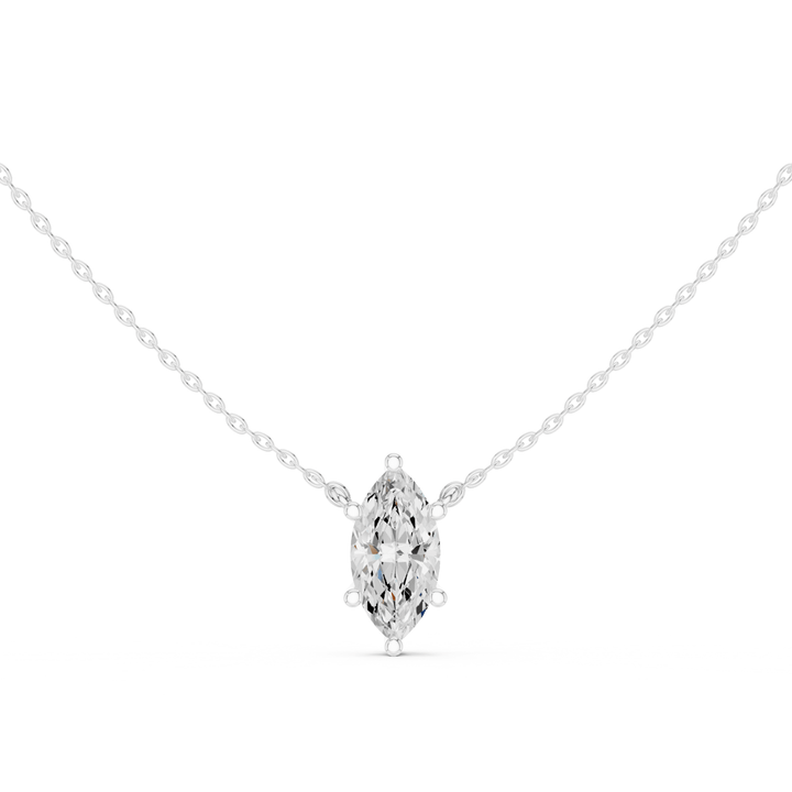 Marquise Cut Diamond Solitaire Pendant - P1134MQ in Necklace by 18 KARATS INC.