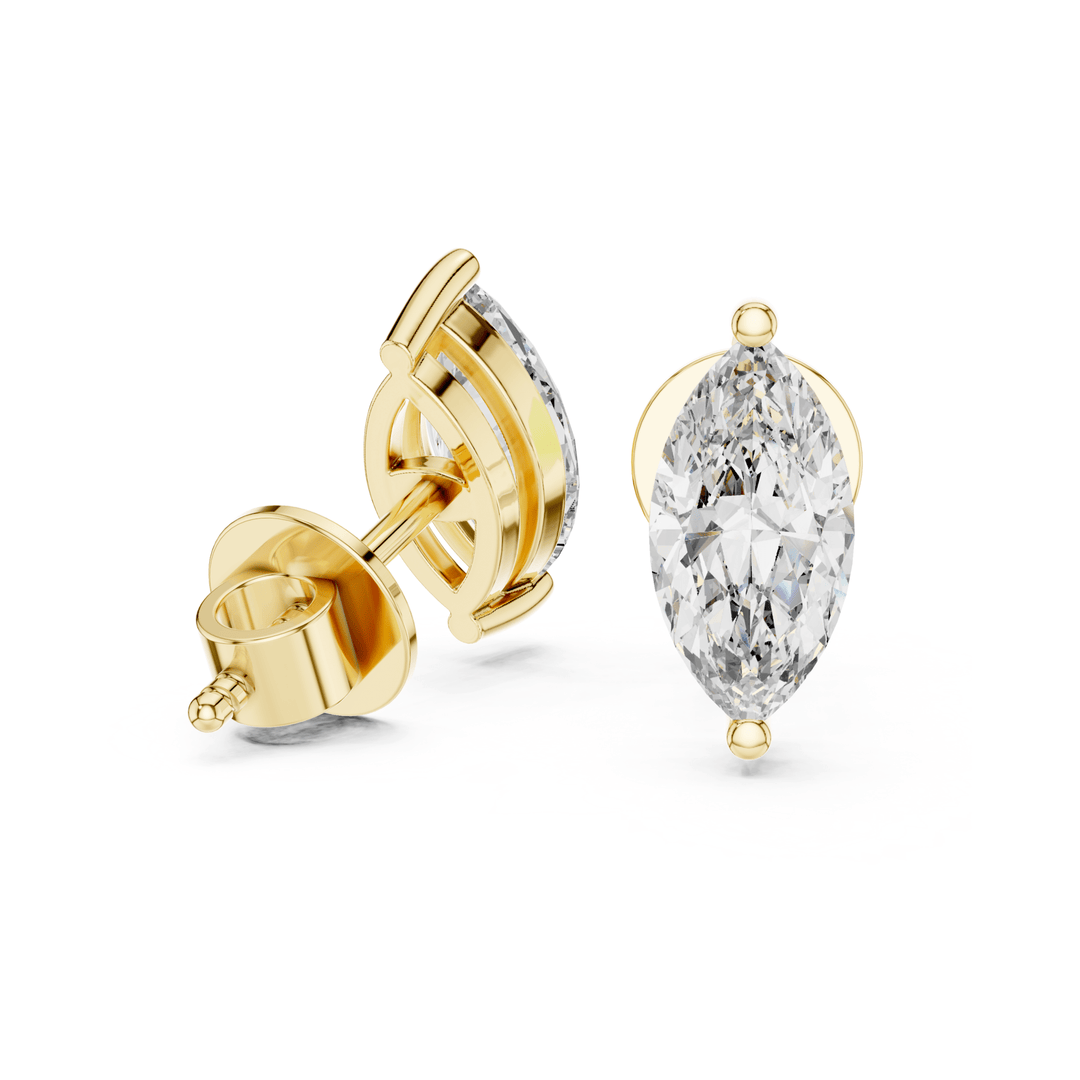 Marquise Diamond Stud Earrings - E1145 in Earrings by 18 KARATS INC.