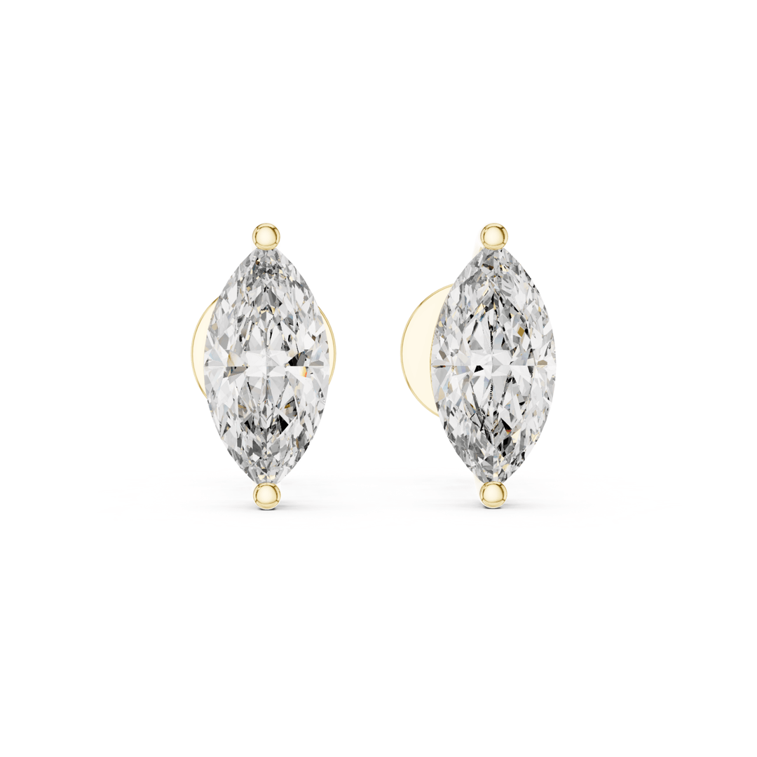 Marquise Diamond Stud Earrings - E1145 in Earrings by 18 KARATS INC.