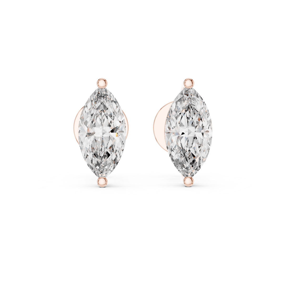 Marquise Diamond Stud Earrings - E1145 in Earrings by 18 KARATS INC.