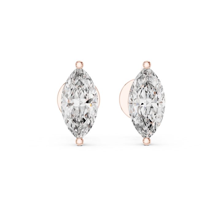 Marquise Diamond Stud Earrings - E1145 in Earrings by 18 KARATS INC.