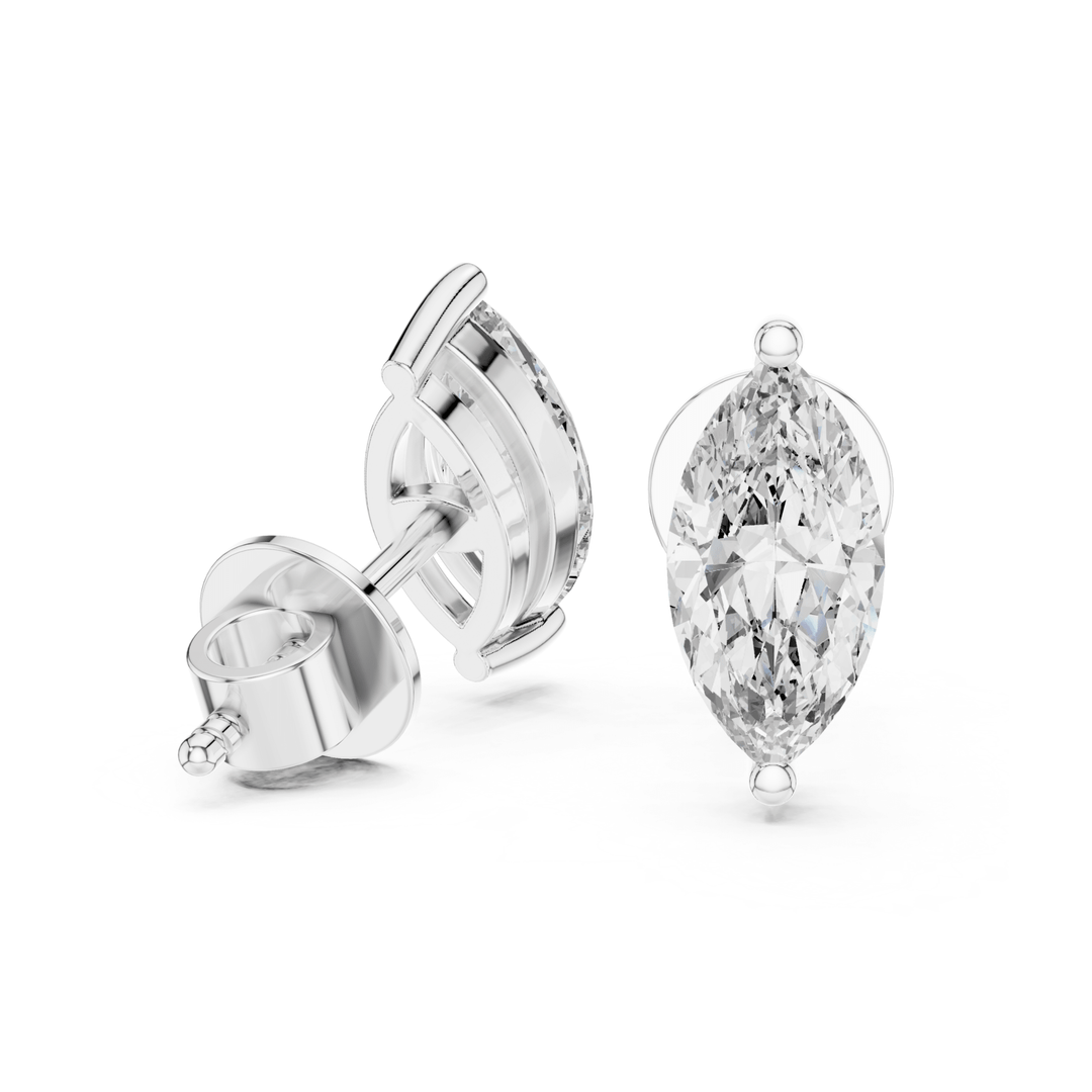 Marquise Diamond Stud Earrings - E1145 in Earrings by 18 KARATS INC.