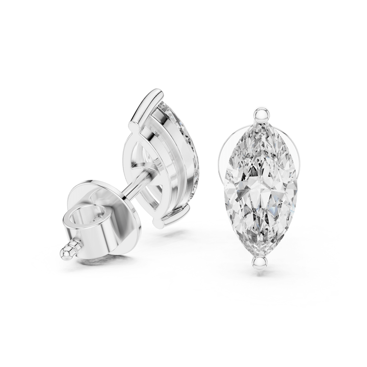 Marquise Diamond Stud Earrings - E1145 in Earrings by 18 KARATS INC.