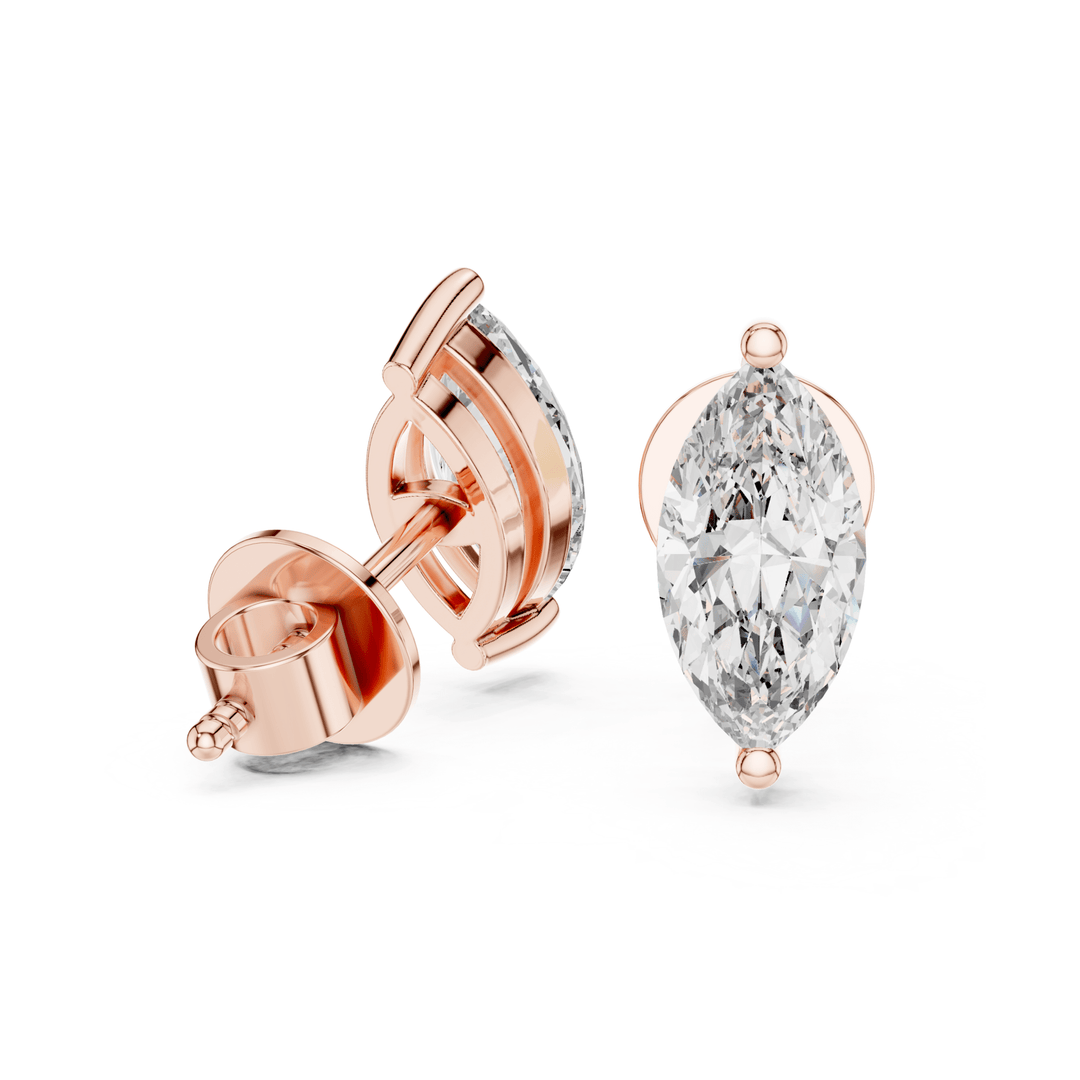 Marquise Diamond Stud Earrings - E1145 in Earrings by 18 KARATS INC.