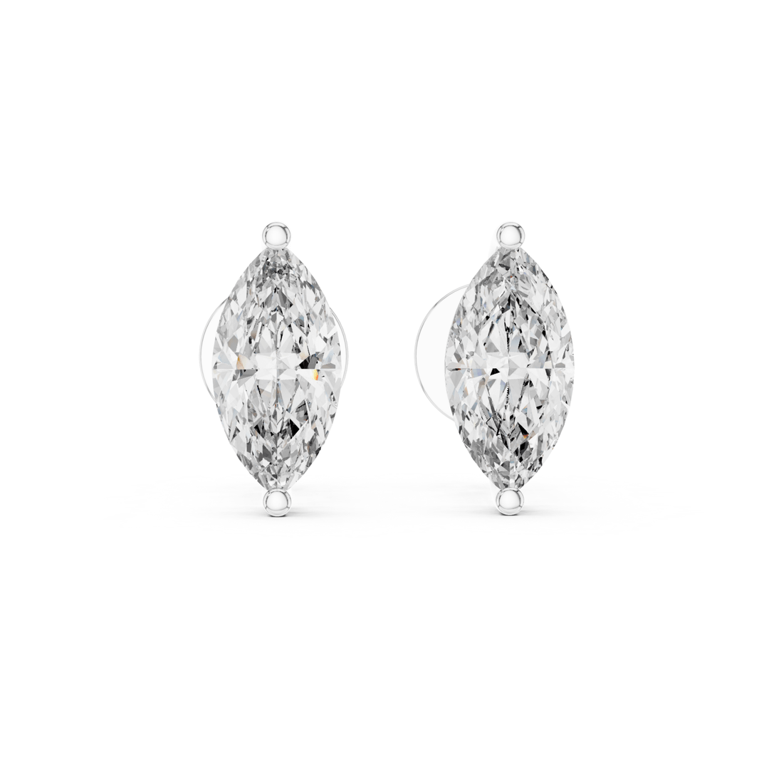 Marquise Diamond Stud Earrings - E1145 in Earrings by 18 KARATS INC.