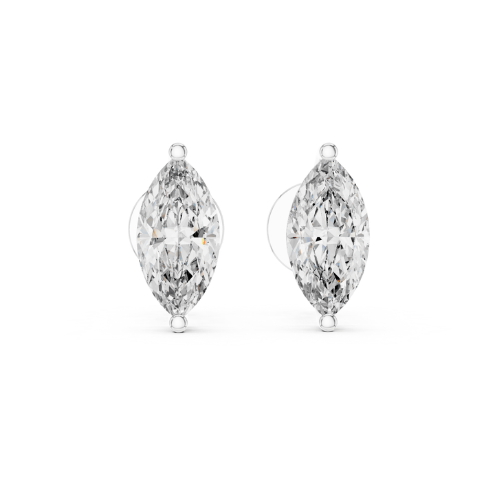 Marquise Diamond Stud Earrings - E1145 in Earrings by 18 KARATS INC.