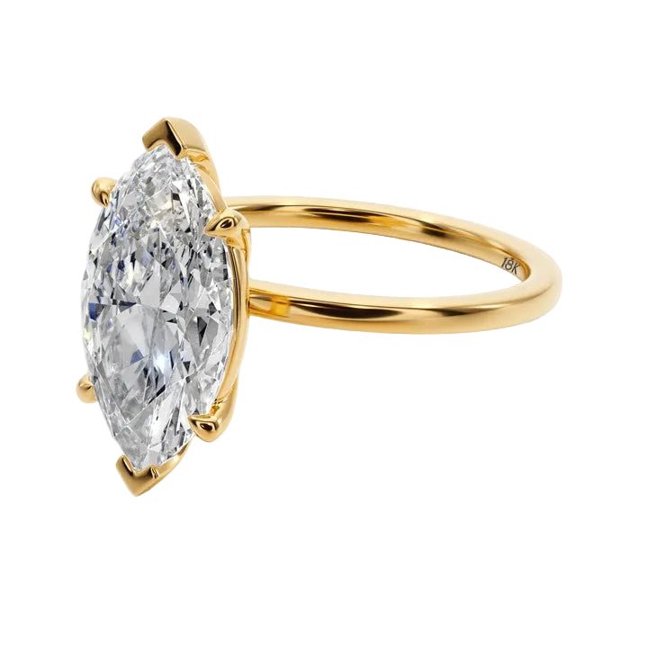 Marquise Dream Solitaire Engagement Ring - R1011 in Ring by 18 KARATS