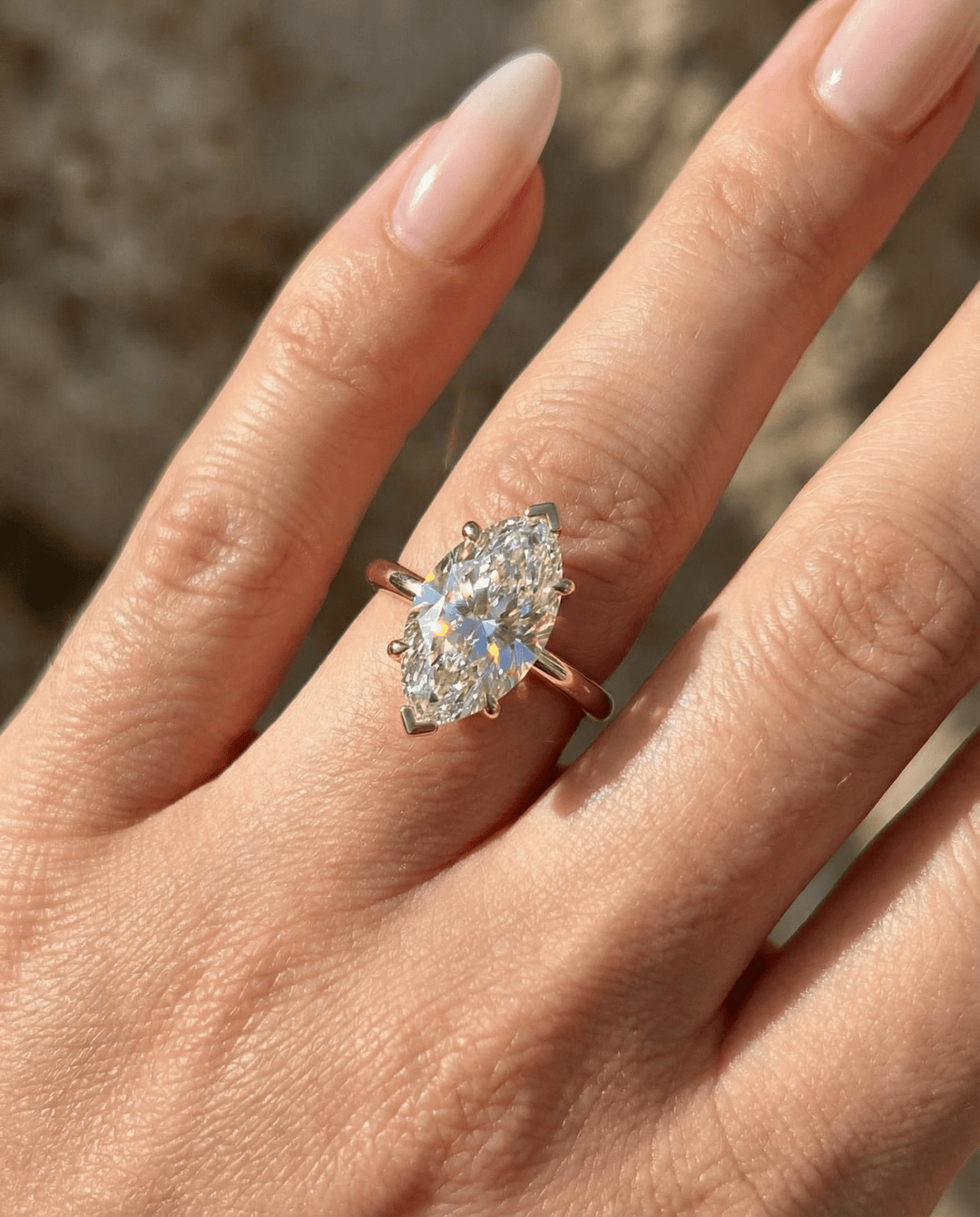 Marquise Dream Solitaire Engagement Ring - R1011 in Ring by 18 KARATS