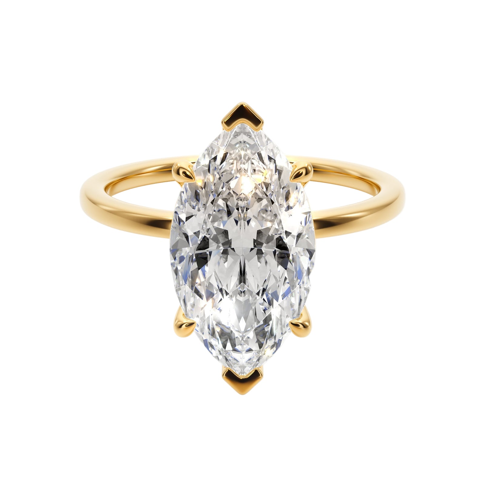 Marquise Dream Solitaire Engagement Ring - R1011 in Ring by 18 KARATS