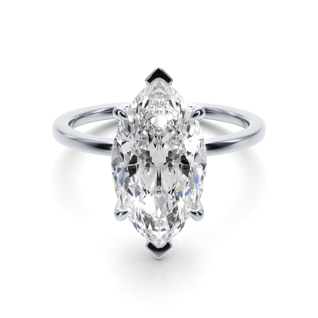 Marquise Dream Solitaire Engagement Ring - R1011 in Ring by 18 KARATS