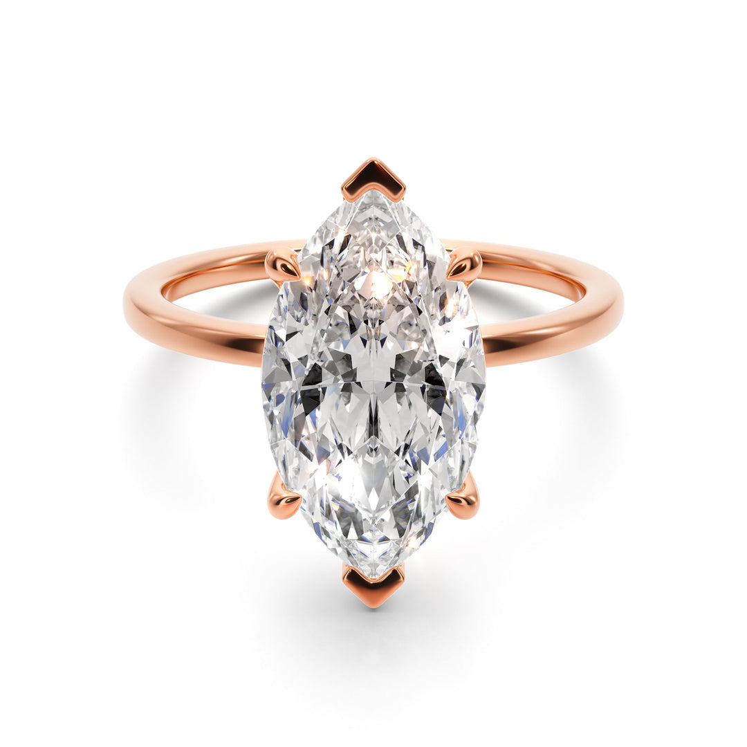 Marquise Dream Solitaire Engagement Ring - R1011 in Ring by 18 KARATS