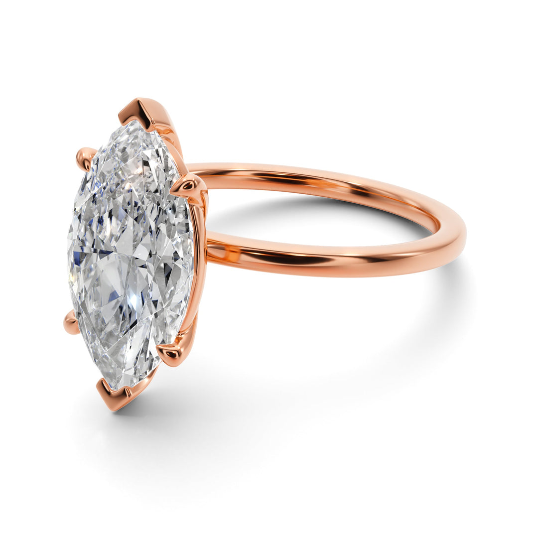 Marquise Dream Solitaire Engagement Ring - R1011 in Ring by 18 KARATS