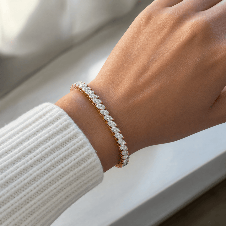 Marquise Lab Diamond 8.4 ctw Tennis Bracelet - BC116 in Bracelet by 18 KARATS INC.