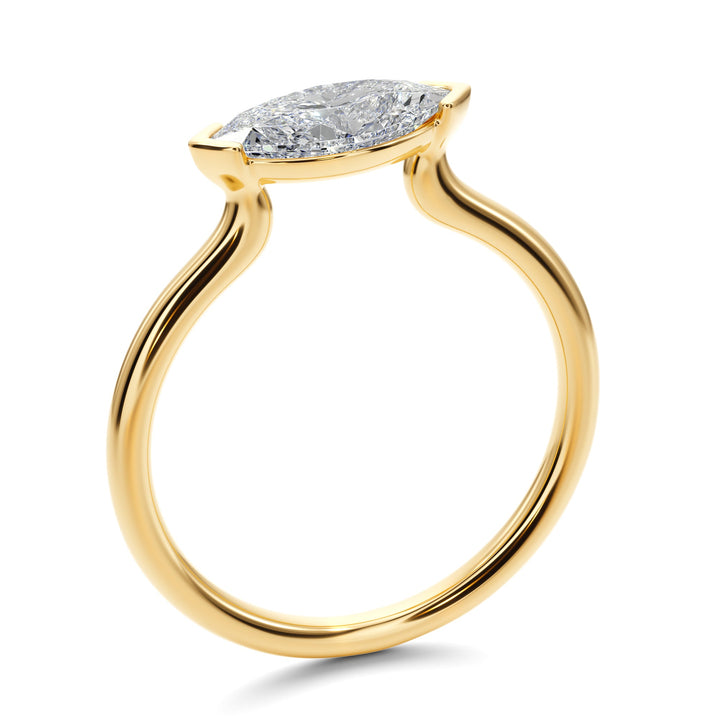 Marquise Mirage East West Half Bezel Engagement Ring -  R1013 in Ring by 18 KARATS