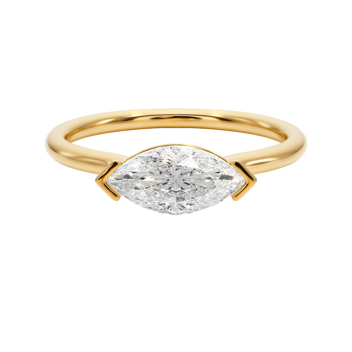 Marquise Mirage East West Half Bezel Engagement Ring -  R1013 in Ring by 18 KARATS