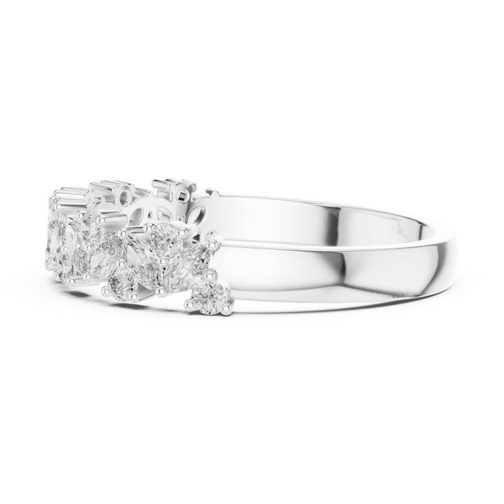 Marquise & Round 0.48 ctw Diamond Shared Prong Band - B1163 in Wedding Bands by 18 KARATS INC.