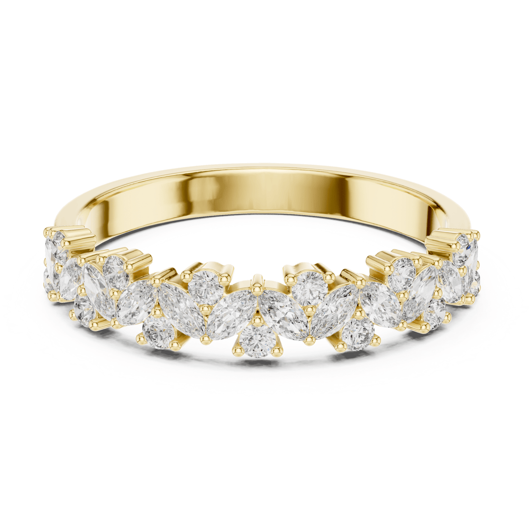 Marquise & Round 0.48 ctw Diamond Shared Prong Band - B1163 in Wedding Bands by 18 KARATS INC.