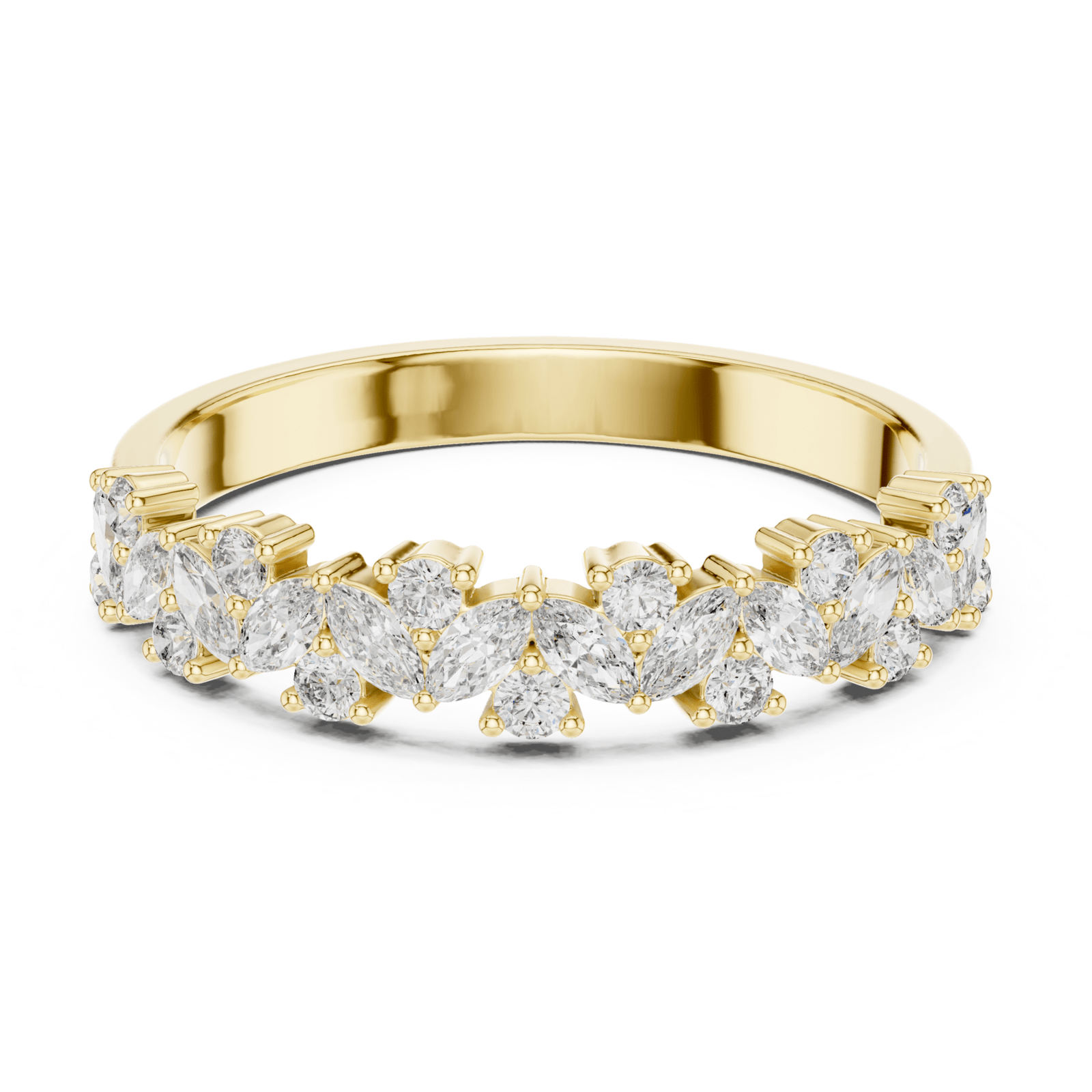 Marquise & Round 0.48 ctw Diamond Shared Prong Band - B1163 in Wedding Bands by 18 KARATS INC.