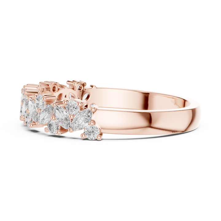 Marquise & Round 0.48 ctw Diamond Shared Prong Band - B1163 in Wedding Bands by 18 KARATS INC.