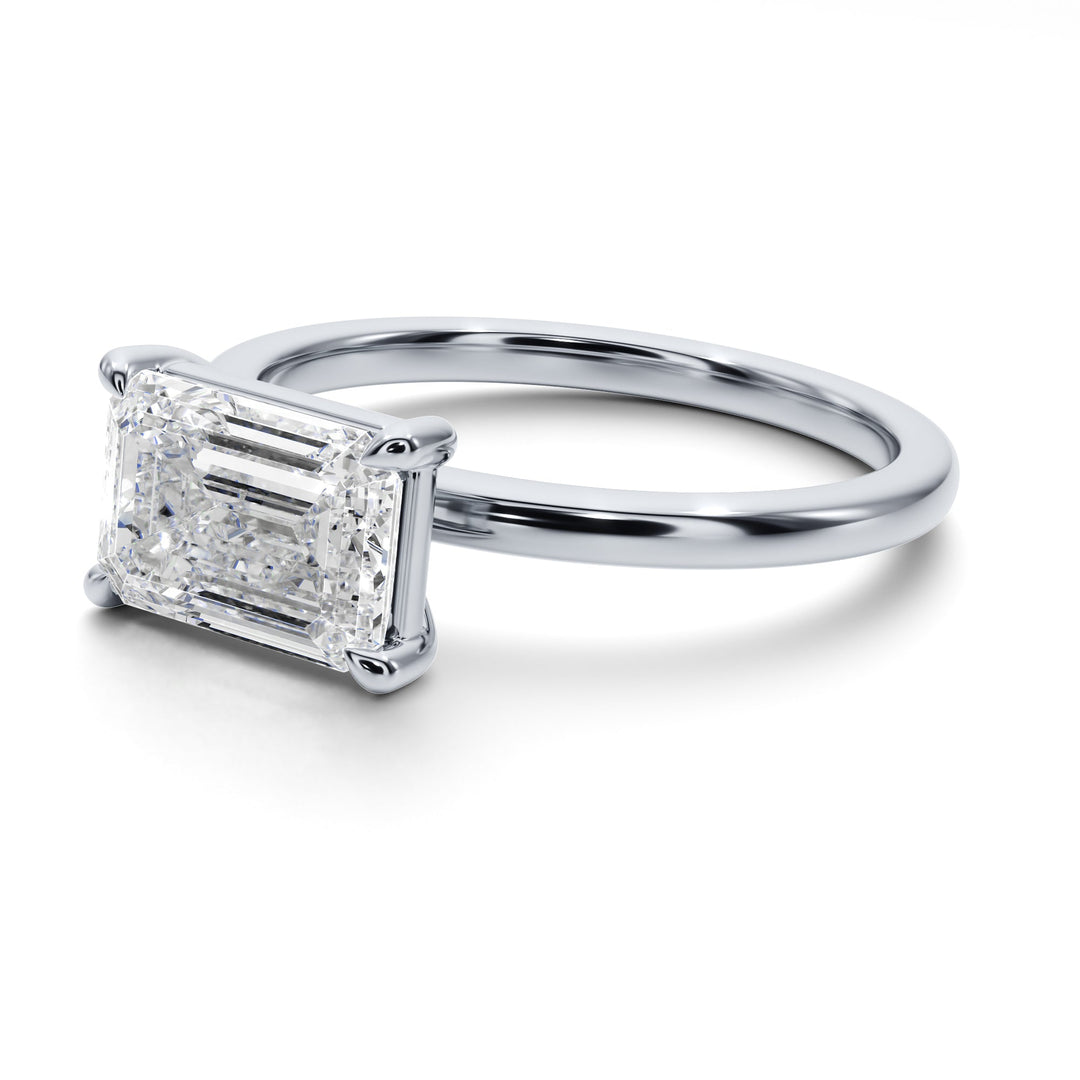 Midnight Sky East West Solitaire Engagement Ring - R1014 in Ring by 18 KARATS