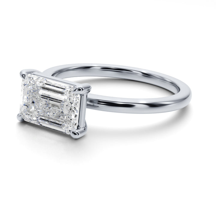 Midnight Sky East West Solitaire Engagement Ring - R1014 in Ring by 18 KARATS