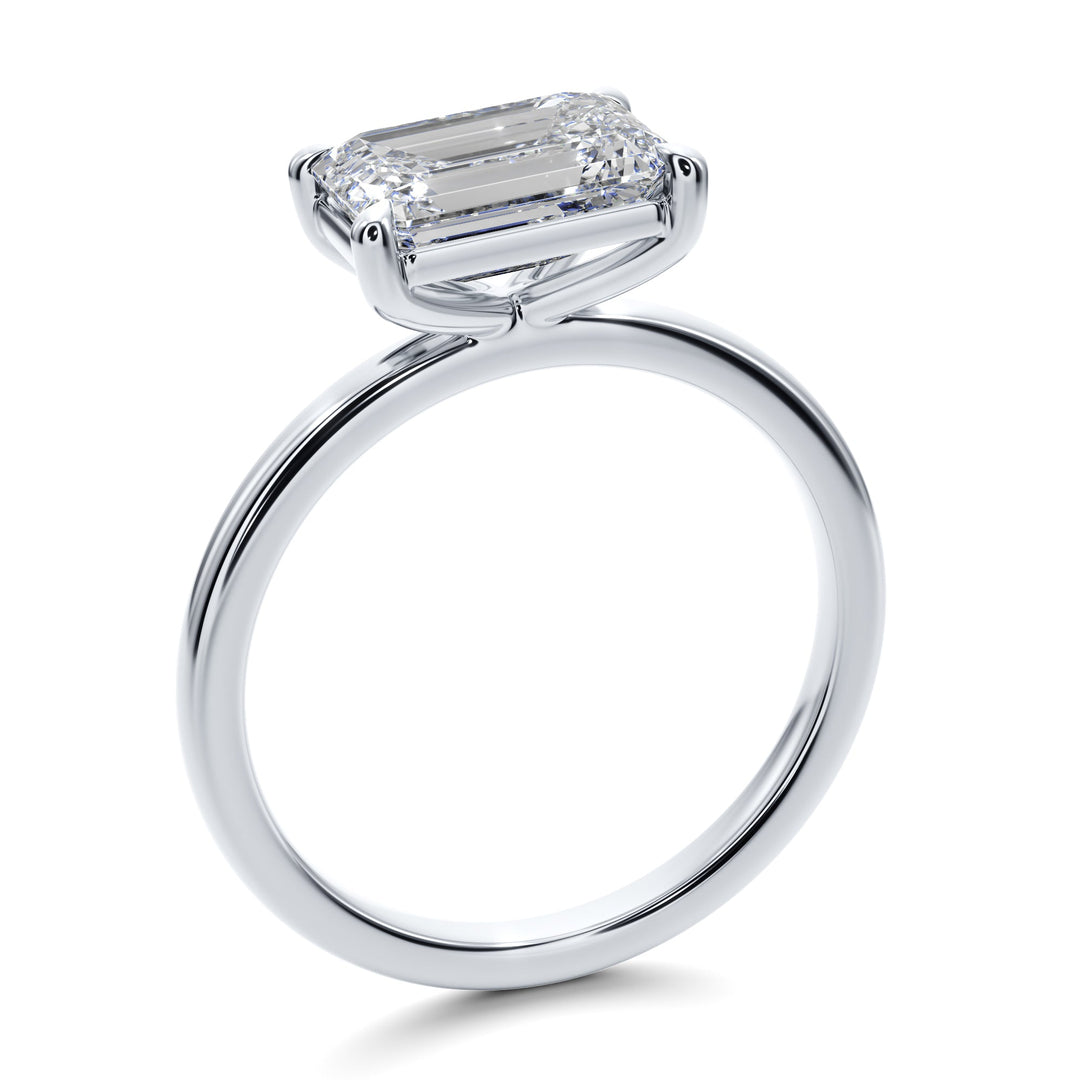 Midnight Sky East West Solitaire Engagement Ring - R1014 in Ring by 18 KARATS