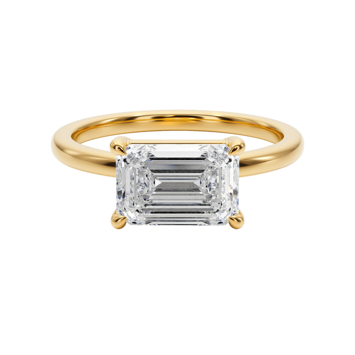 Midnight Sky East West Solitaire Engagement Ring - R1014 in Ring by 18 KARATS