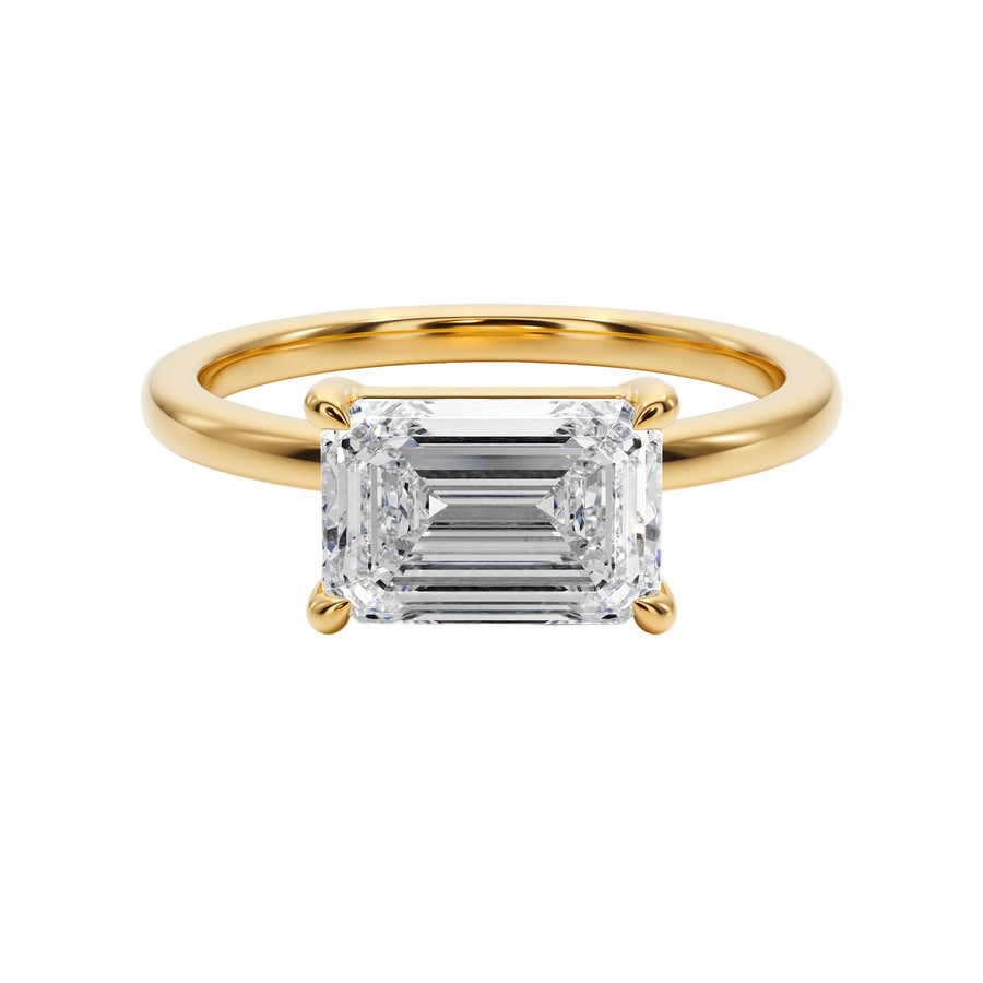 Midnight Sky East West Solitaire Engagement Ring - R1014 in Ring by 18 KARATS